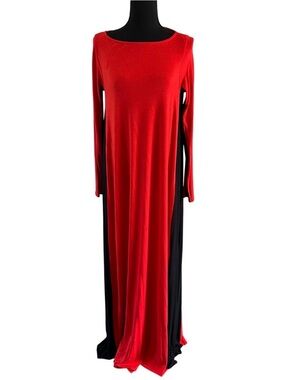 Rachel Pally Red and Black Long Sleeve Maxi Dress